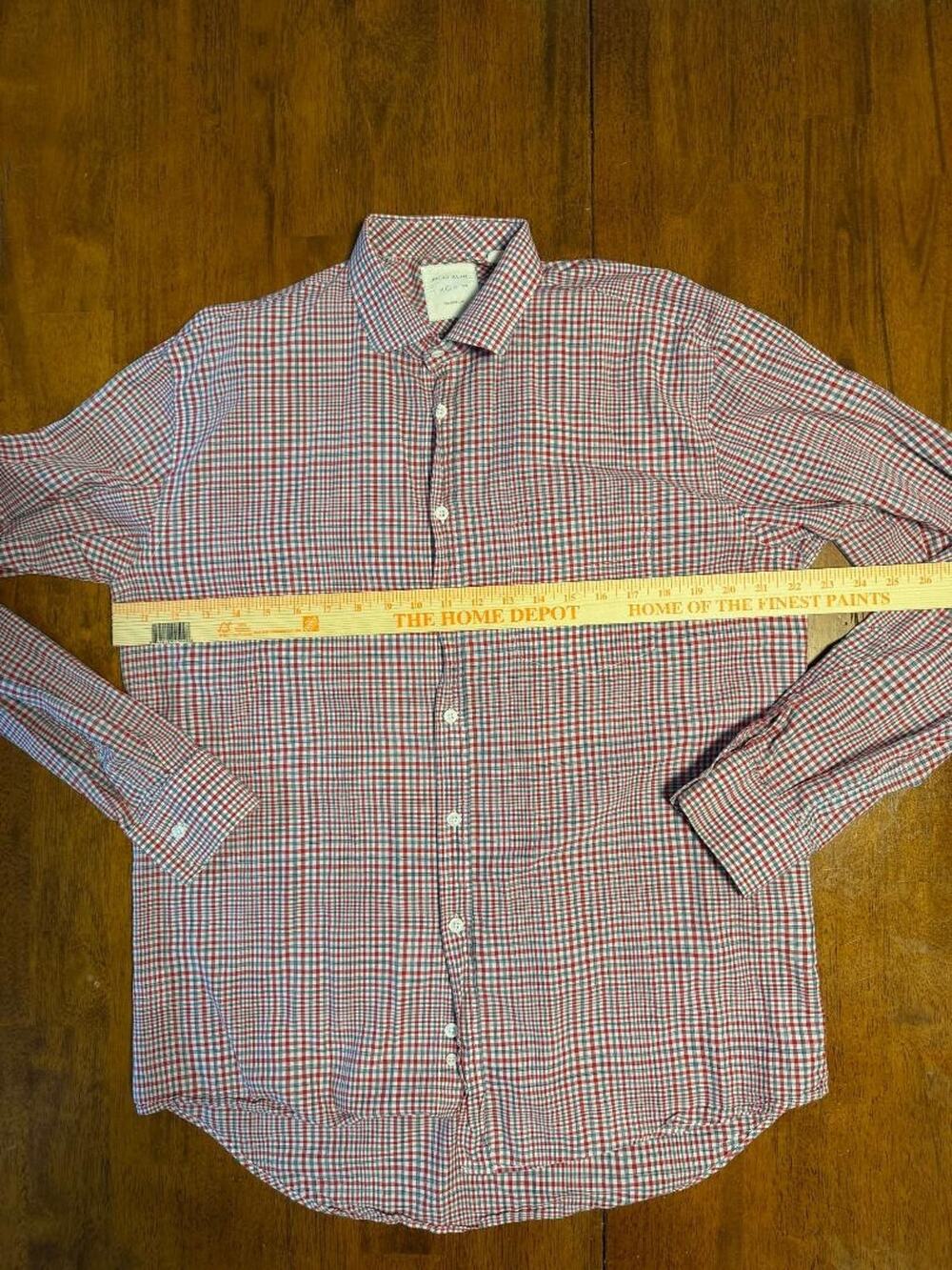 Mens Billy Reid Standard Cut Long Sleeve Button Up Shirt, Size L